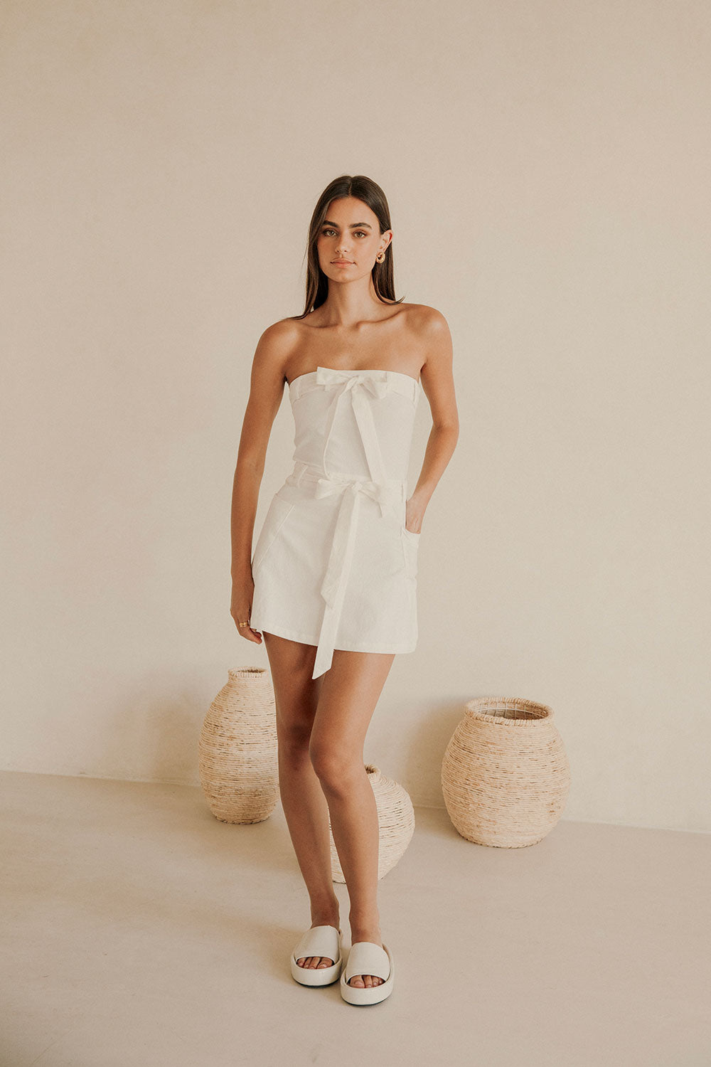 tie mini dress Tulia Tie Mini Dress - White XXL