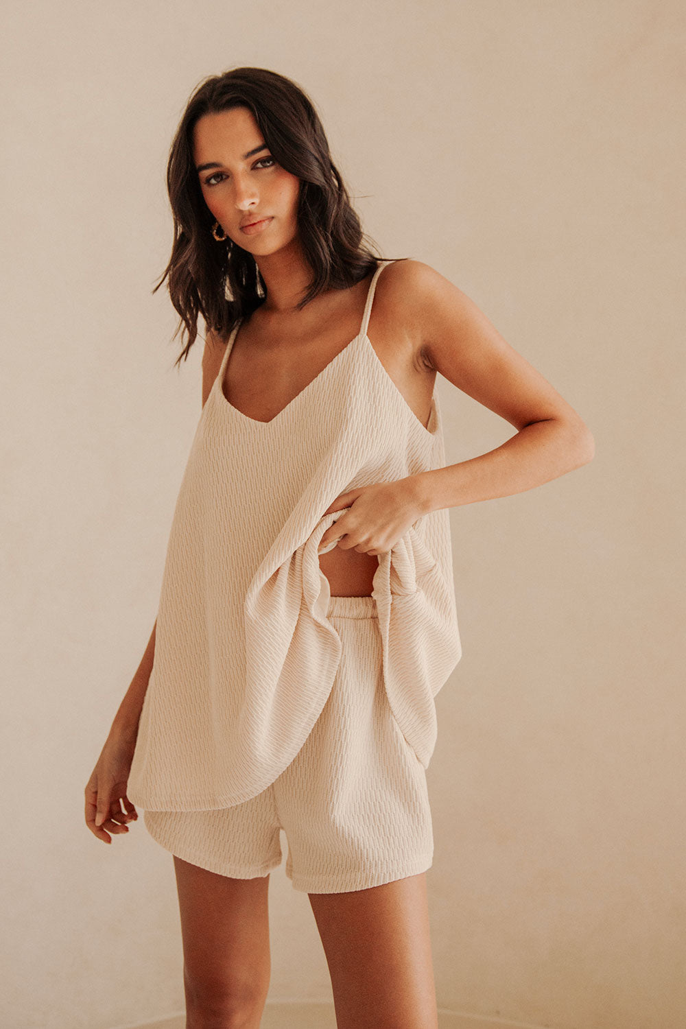 beige dress shorts Beige rolled up relaxed Chino Shorts at Hockerty