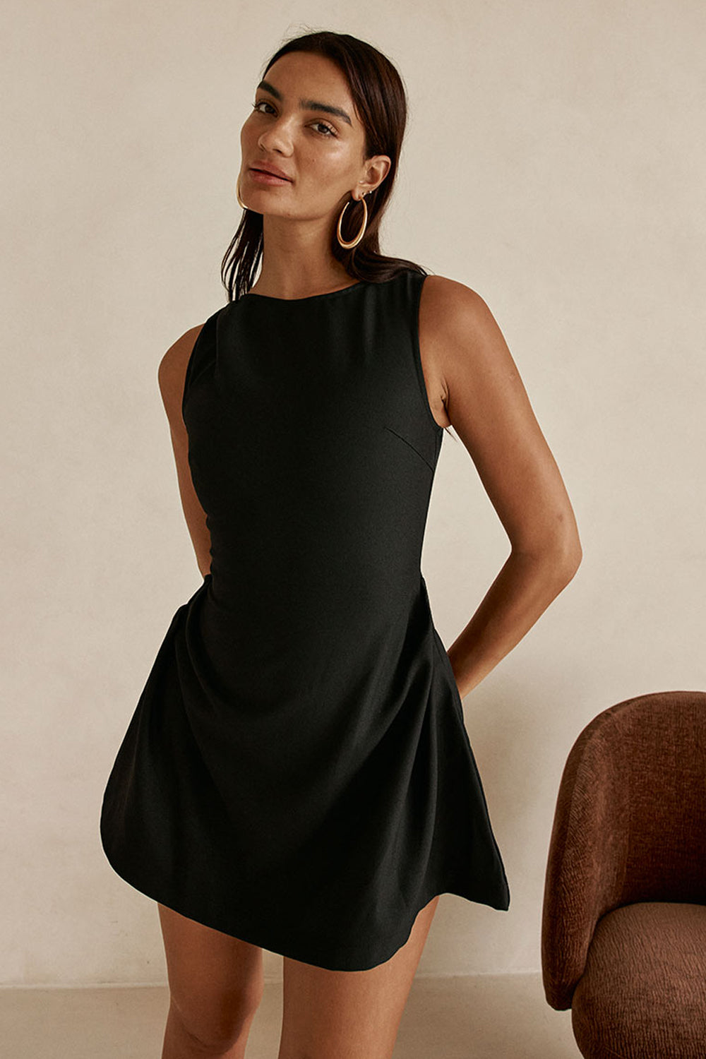 mini suiting dress Black Pleat Camellia XXS Size:50ml center button placket that Be The Best Dressed 2026-07-07 Evening Gown Prom Dresses