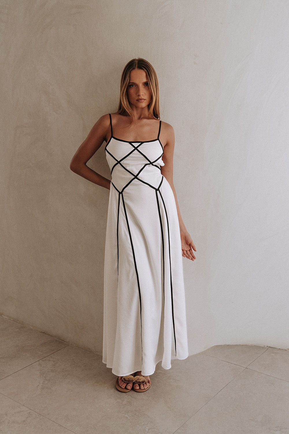 magnolia maxi dress White Strappy Binding Maxi Magnolia Dress XL