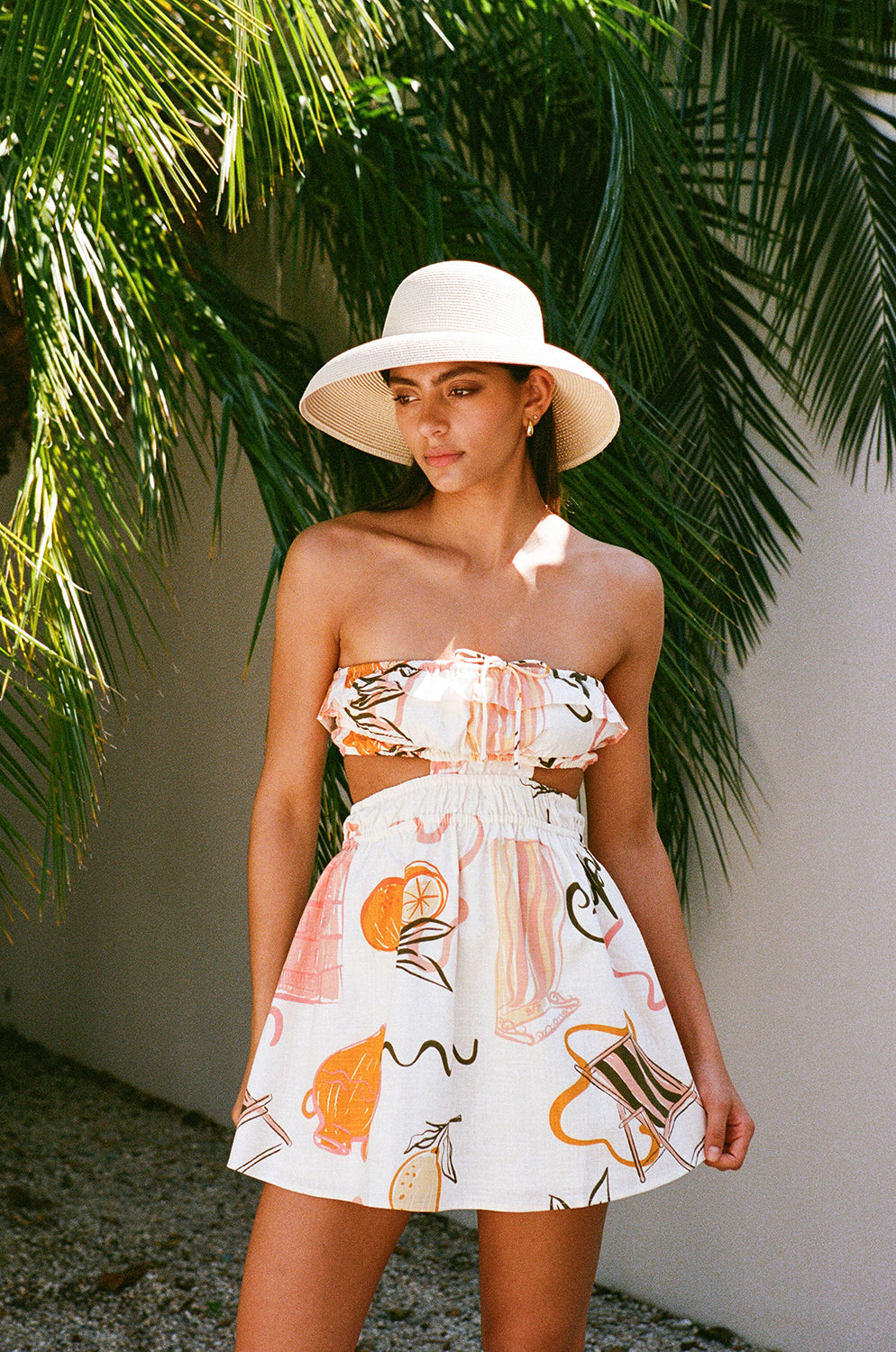 strapless orange mini dress Zenaida filter-length:Midi Color:Summer White/Almond Nude Just add some heels Solid Color French Elegant