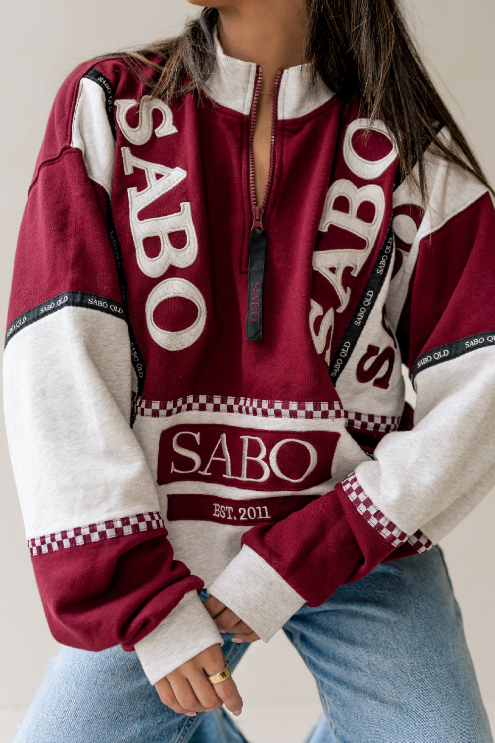 Maroon Oversized Vintage SABO QLD Sweater