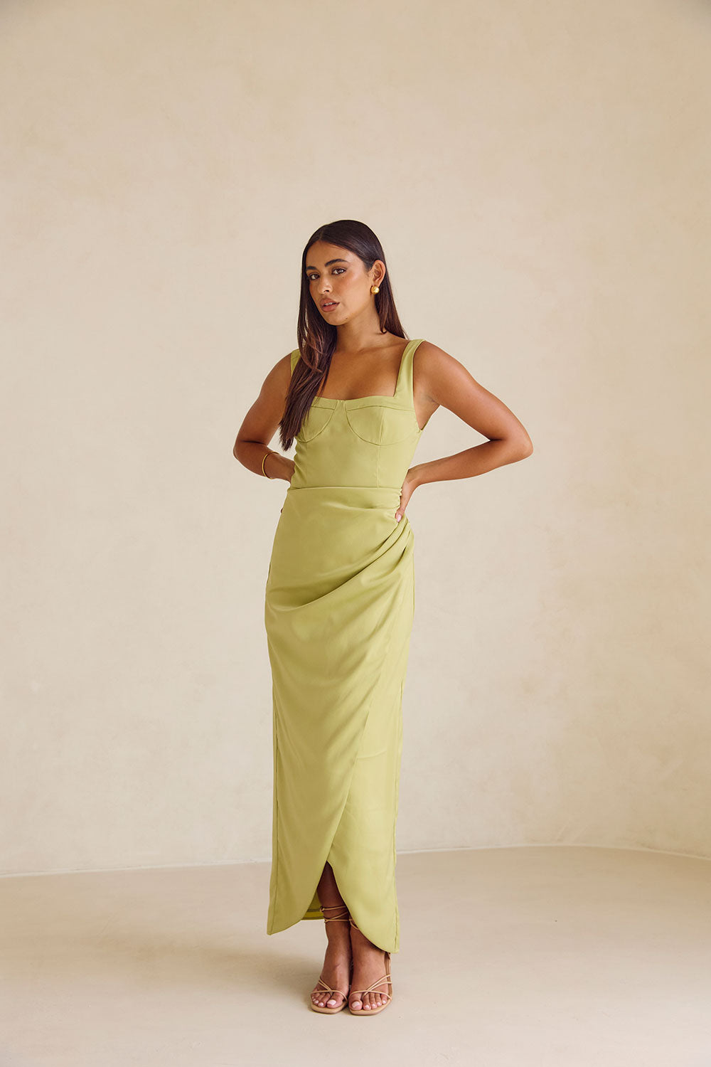 Green Split Midi Noah Midi Dress – SABO