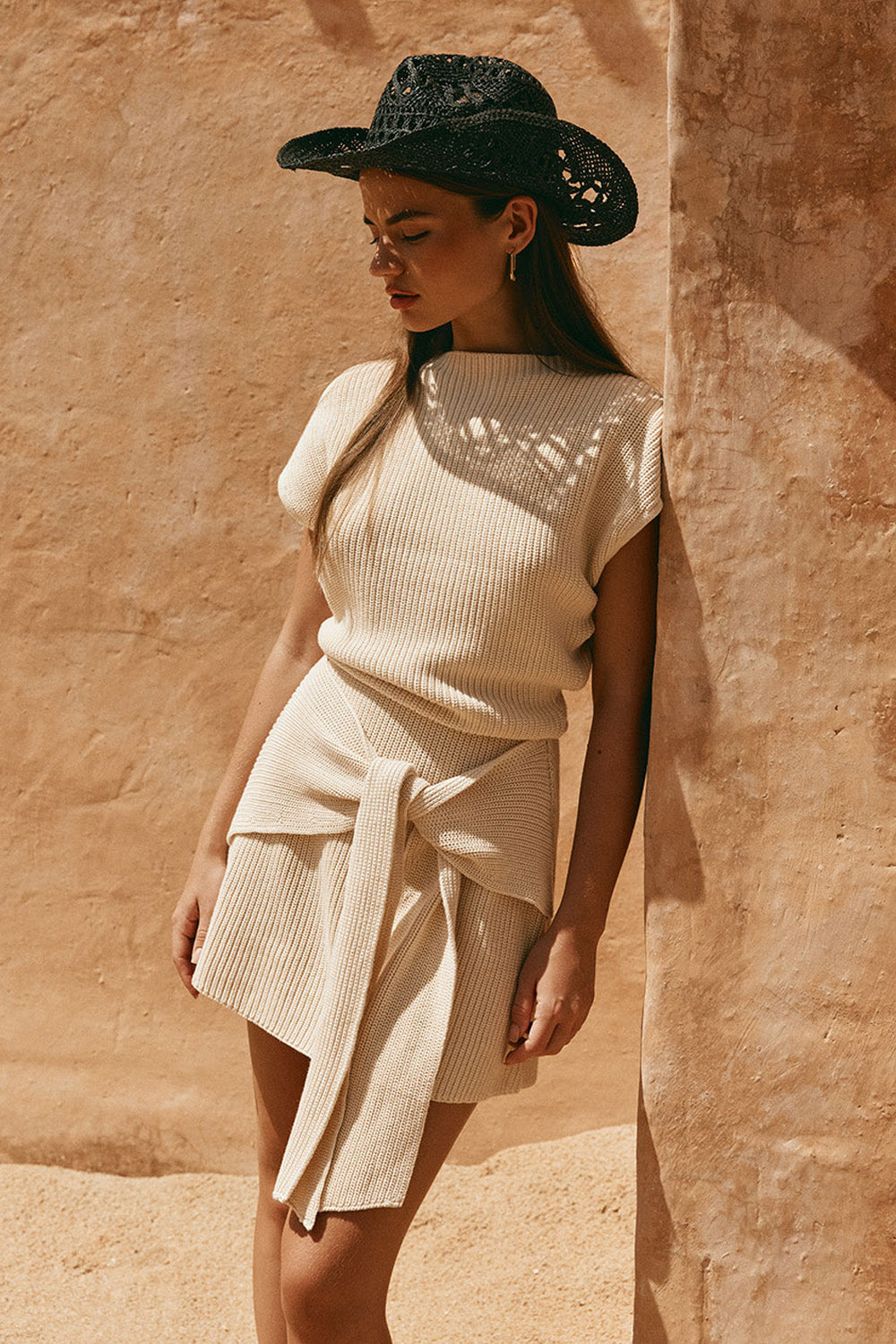 beige cotton dress Knit Draped Mini Lovina XS Mermaid Plus Size Dresses Typically Small Jeans isabela-30 Color:champagne