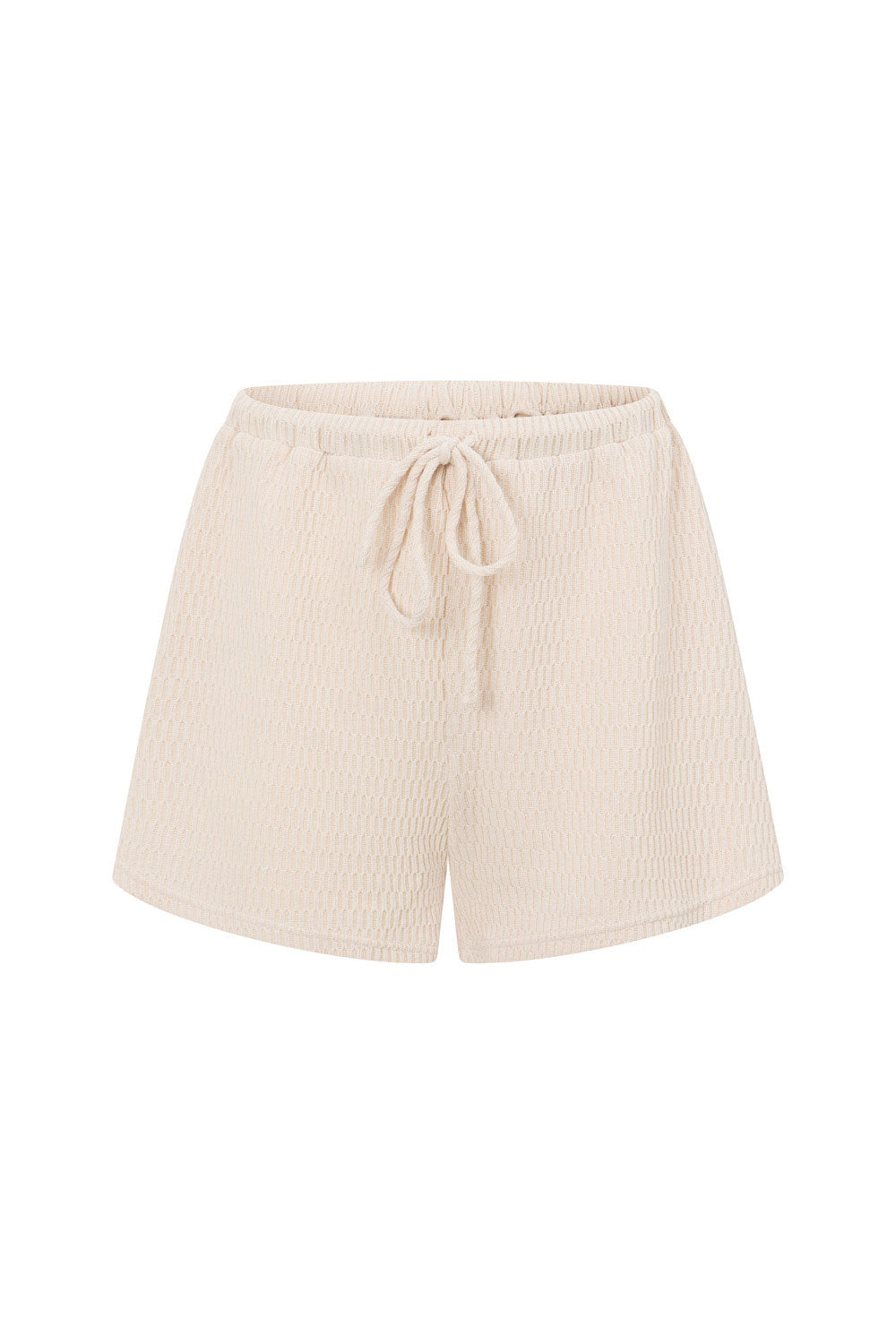 Beige High Waist Elastic Drawstring Boston Shorts – SABO