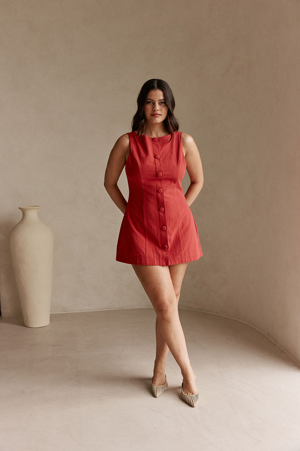 Graylee Dress - Cherry