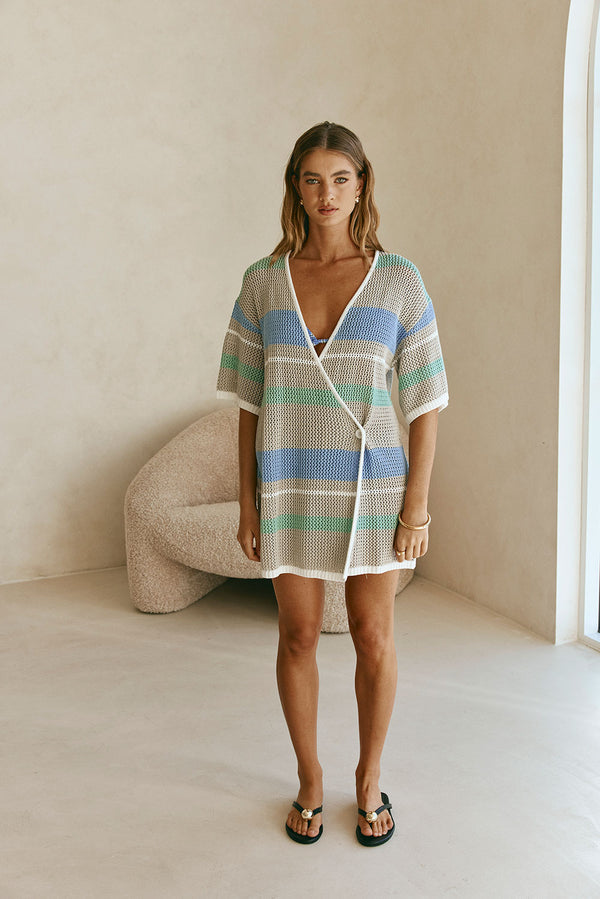 Jessie Wrap Dress - Stripe
