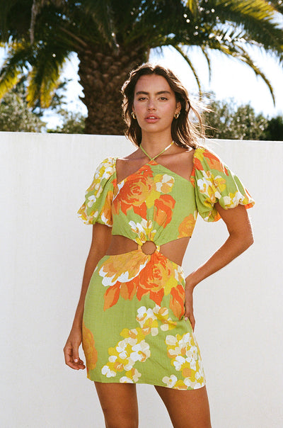 Pasha Cutout Dress - Floral Sunset