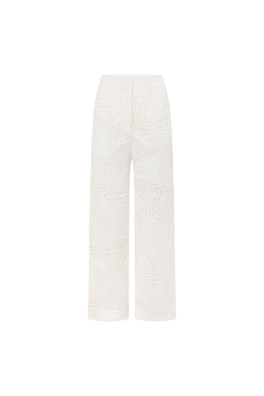 Bridal White Crochet Panel Thalia Pants – SABO