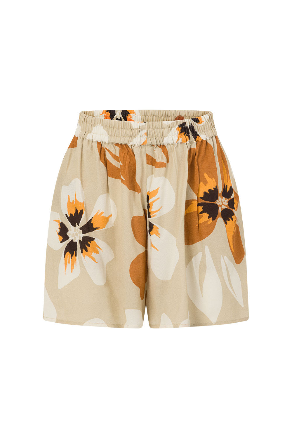 Olive Tini Floral Print Elastic Seona Shorts – SABO