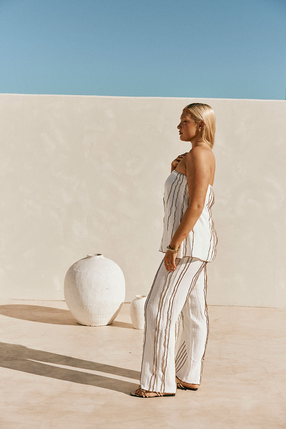 White Strapless Frill Emilia Top – SABO