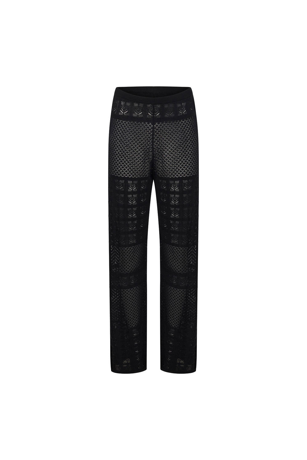 Black Crochet Knit High Waist Dillan Pants – SABO