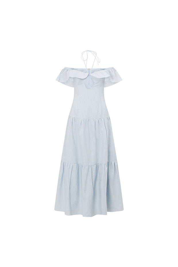 SAMPLE-Adorne Midi Dress - Blue