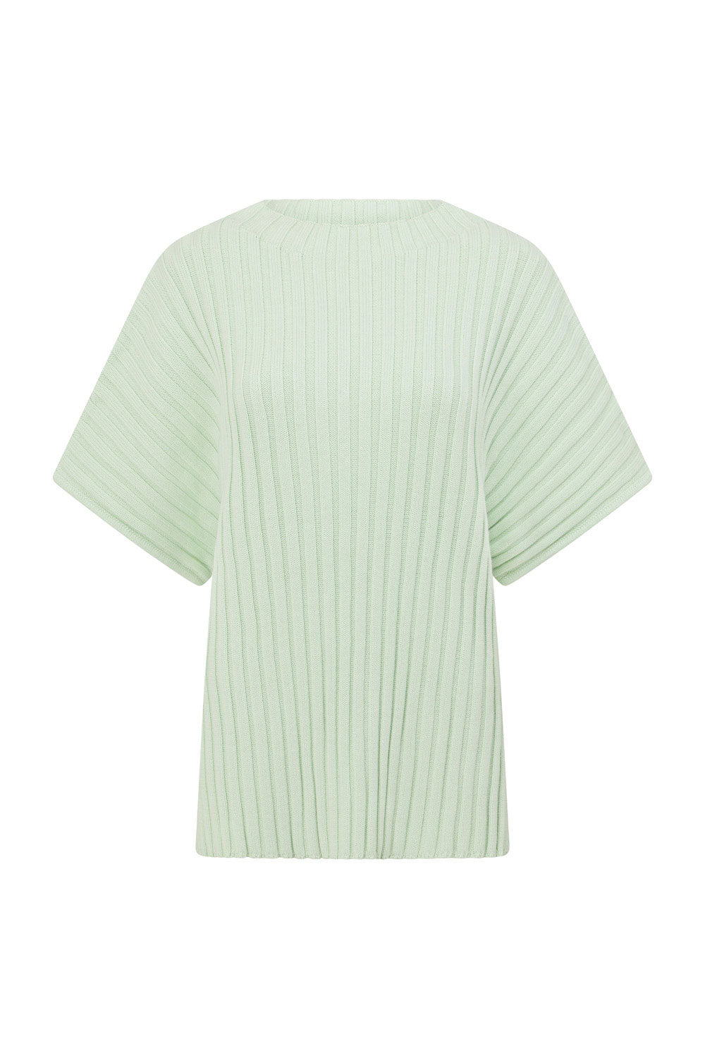 Mint Green Ribbed Knit Short Sleeve Celine Top – SABO