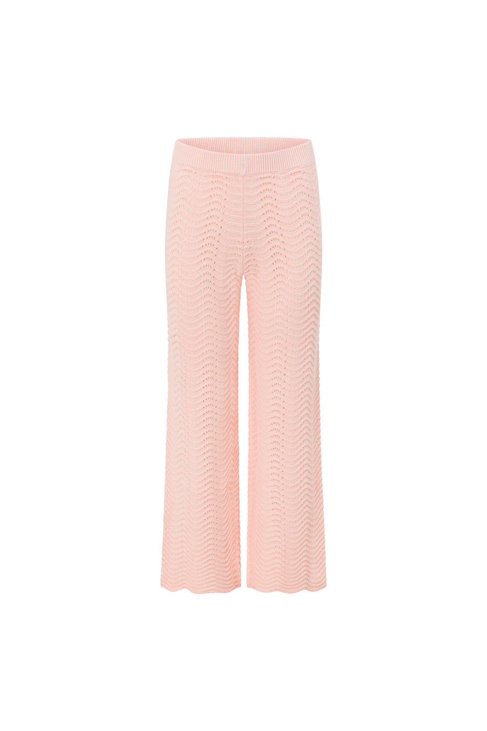 SALSATION サルセーション Polso Pants Blush XS Blush Pink Crochet Knit High Waist Kama Pants – SABO