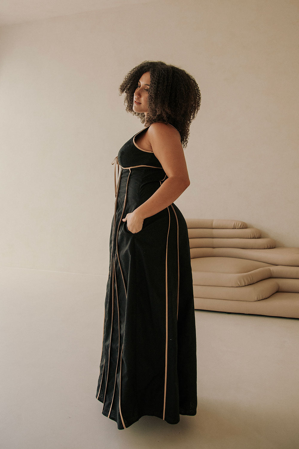 Black V Neck Tie Maxi Maylin Dress XS | by SABO Black V Neck Tie Maxi Maylin Dress XS | by SABO