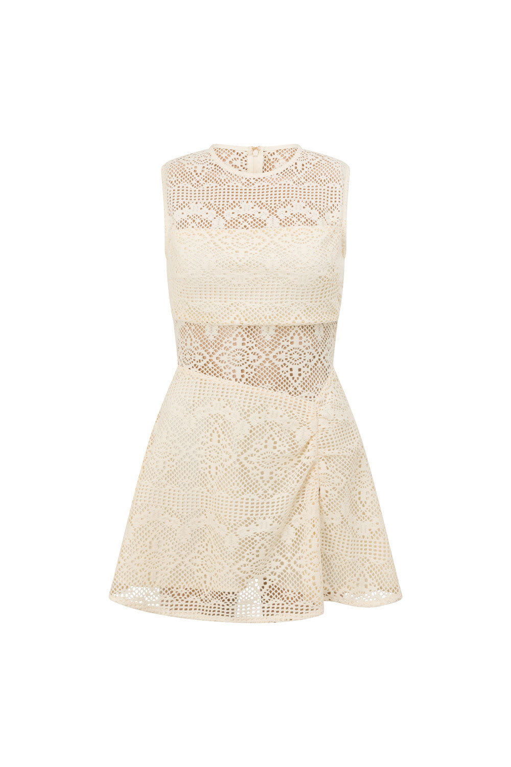 Beige Vintage Lace Mini Gem Dress S | by SABO Beige Vintage Lace Mini Gem Dress S | by SABO