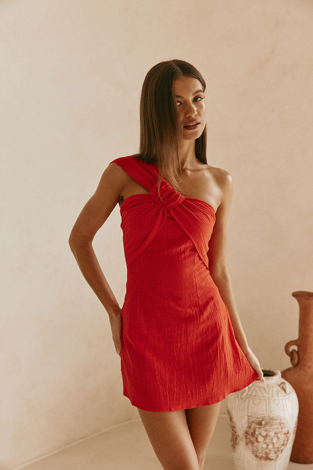 short one shoulder red dress Mini Dimmi – SABO cocktail parties Babyboo Irie Maxi Dress Size:L (14) / Adult XS full length coat