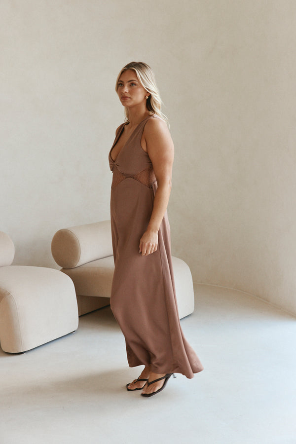 maxi dark green dress Audra Slinky Jersey Cut Out Maxi Dress in Emerald Green