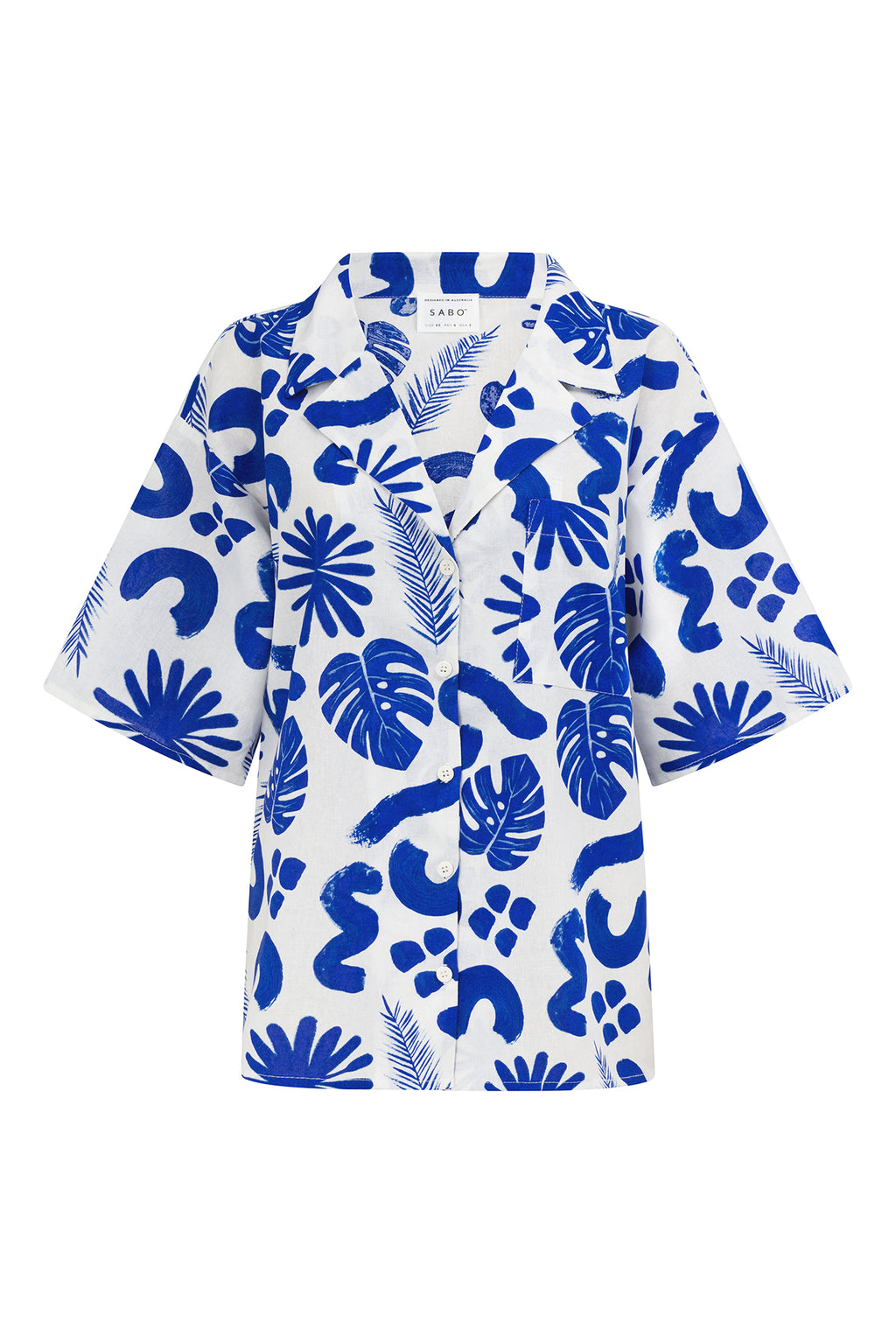 SAMPLE-Thessy Top - Blue Leaf