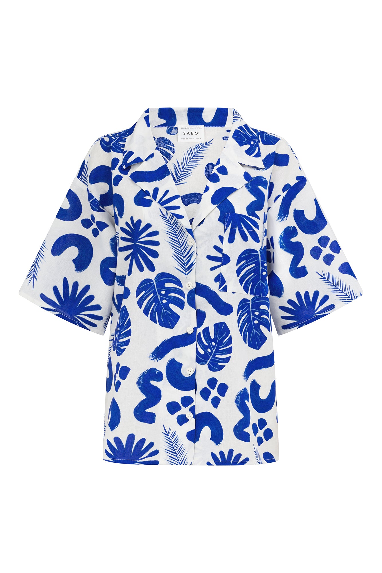 SAMPLE-Thessy Top - Blue Leaf