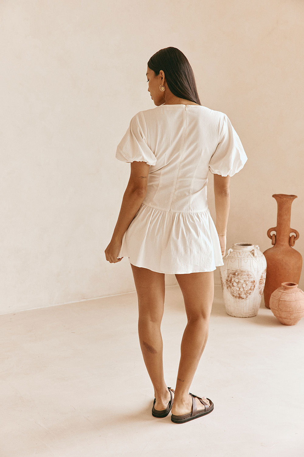 cotton ruched dress ALLIE