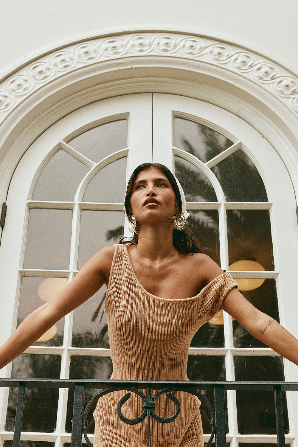 Tan Knit Off Shoulder Sienna Top – SABO