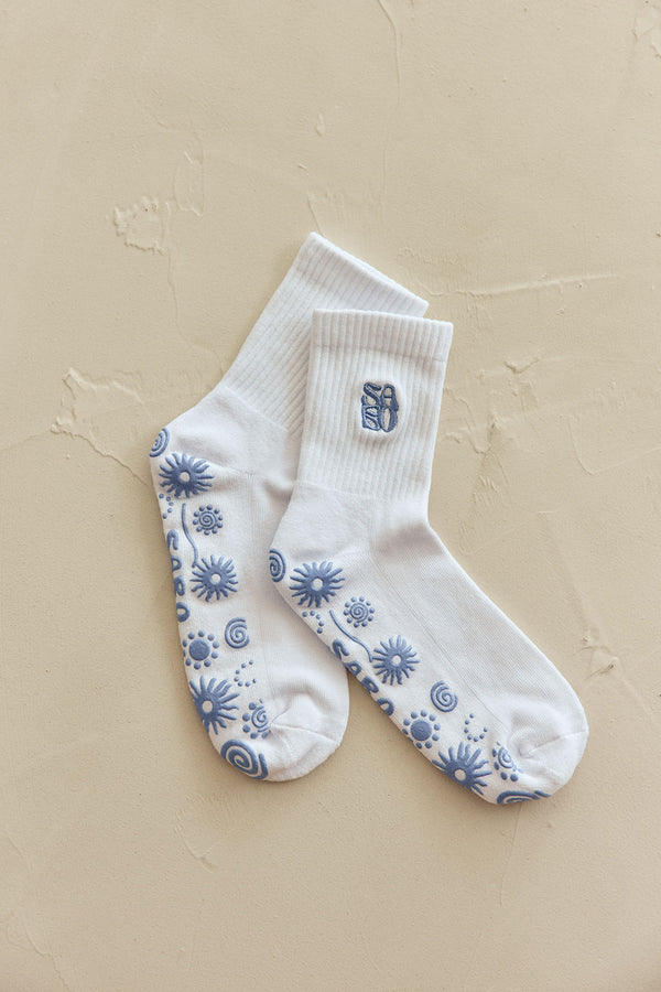 Imprint Grip Socks - Blue