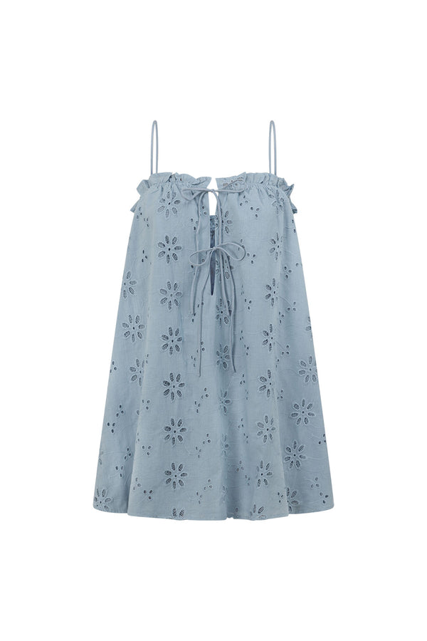 Evelia Dress - Blue Broderie