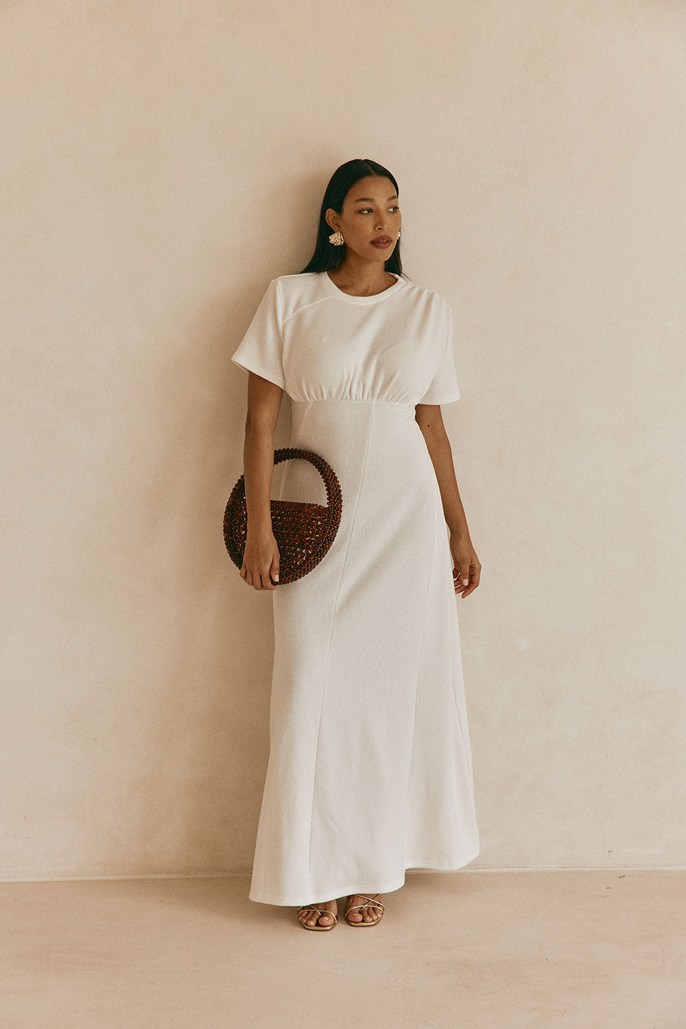 White Ribbed A Line Maxi Gizelle Dress XXXL | by SABO White Ribbed A Line Maxi Gizelle Dress XXXL | by SABO