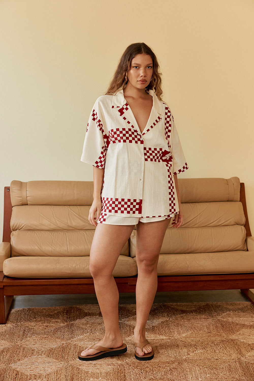 Seona Top - Checker Plaid