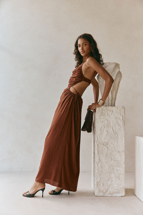 SAMPLE-Mahya Dress - Chocolate