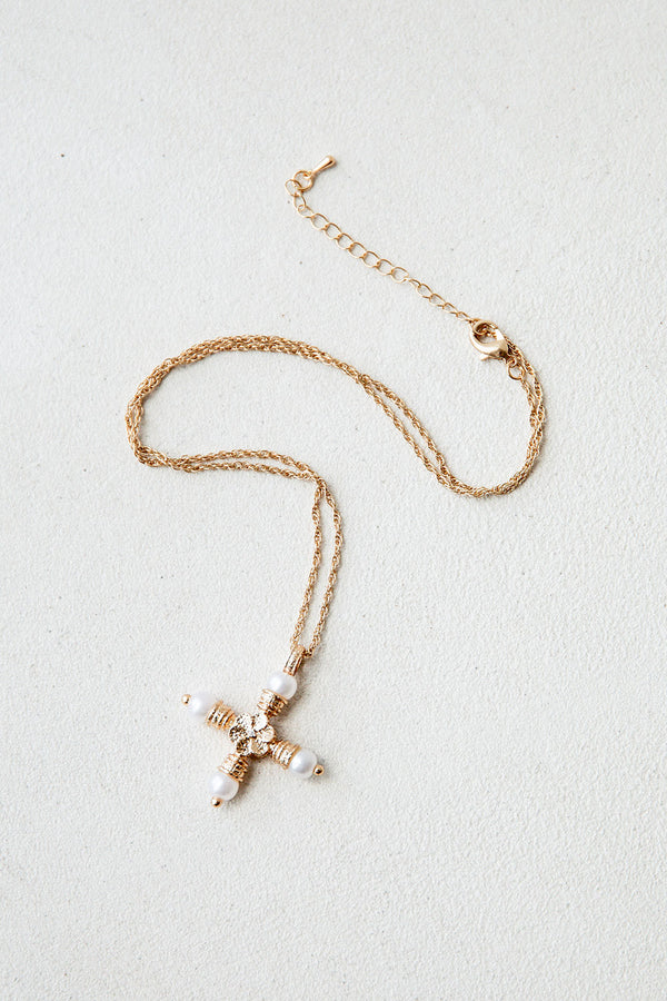 Pearla Cross Necklace