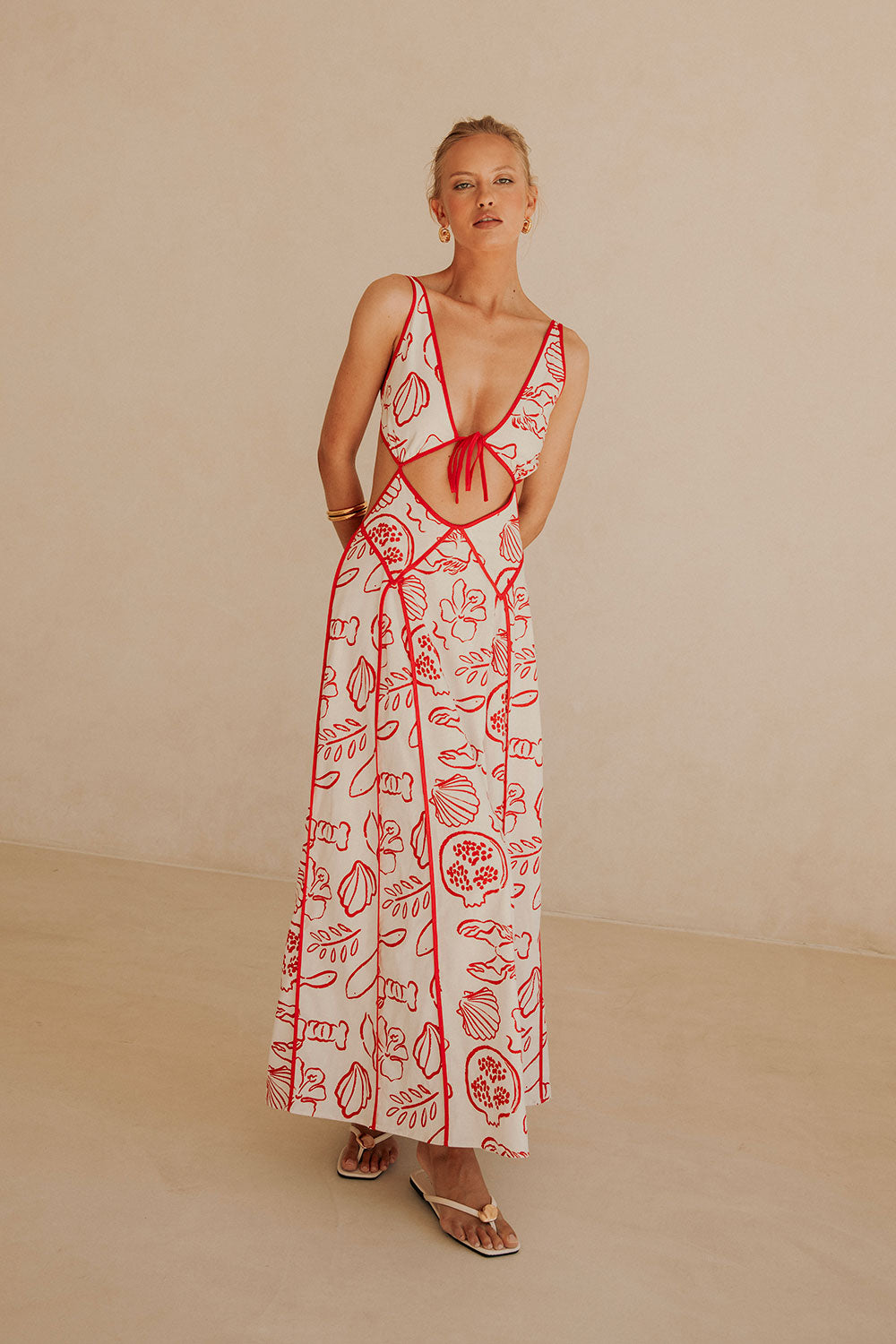 pale red dress Sky Light Drawstring Bust Mini Dress Red