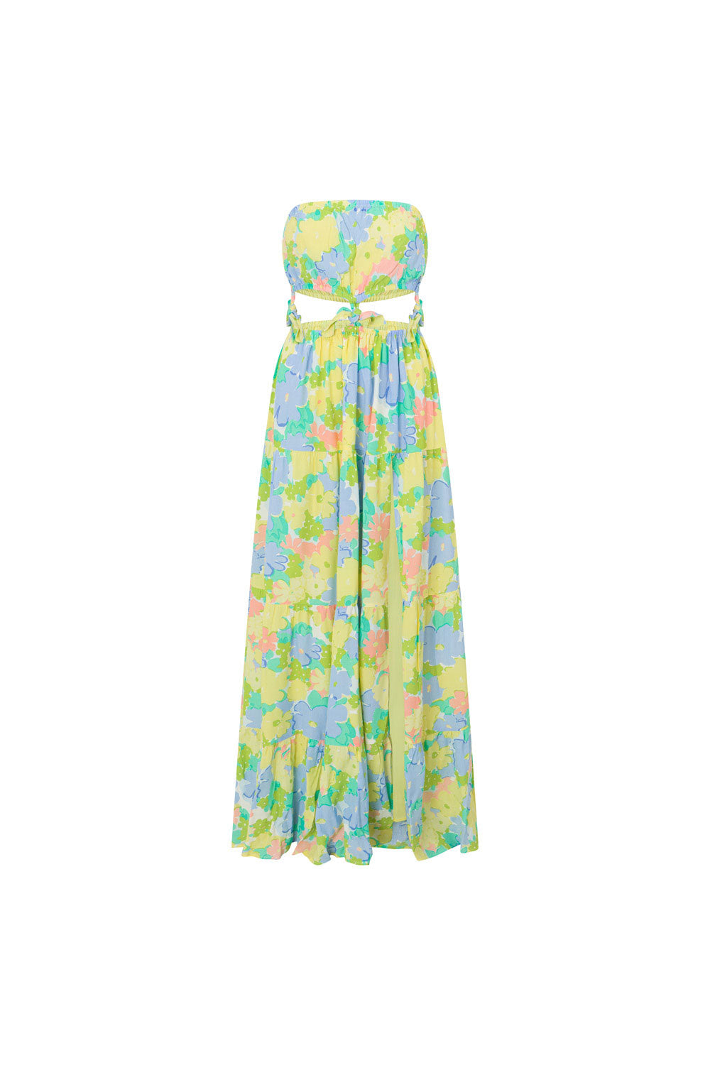Yellow BLue Floral Dream Maxi Lili Dress SABO Yellow BLue Floral Dream Maxi Lili Dress SABO