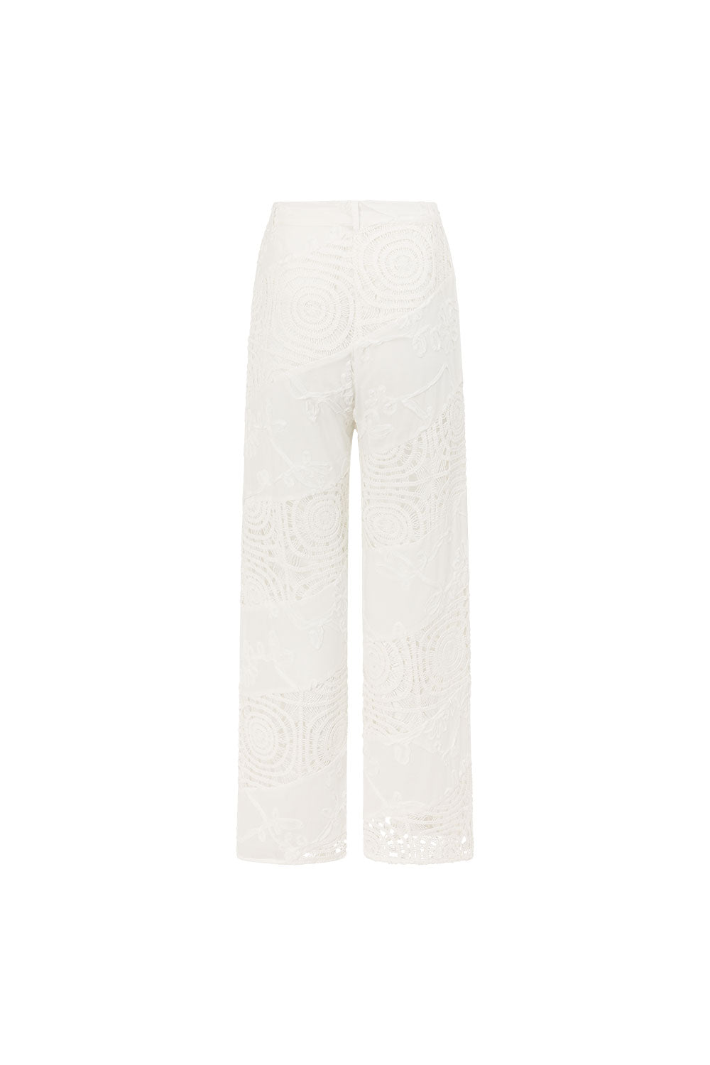 Bridal White Crochet Panel Thalia Pants – SABO