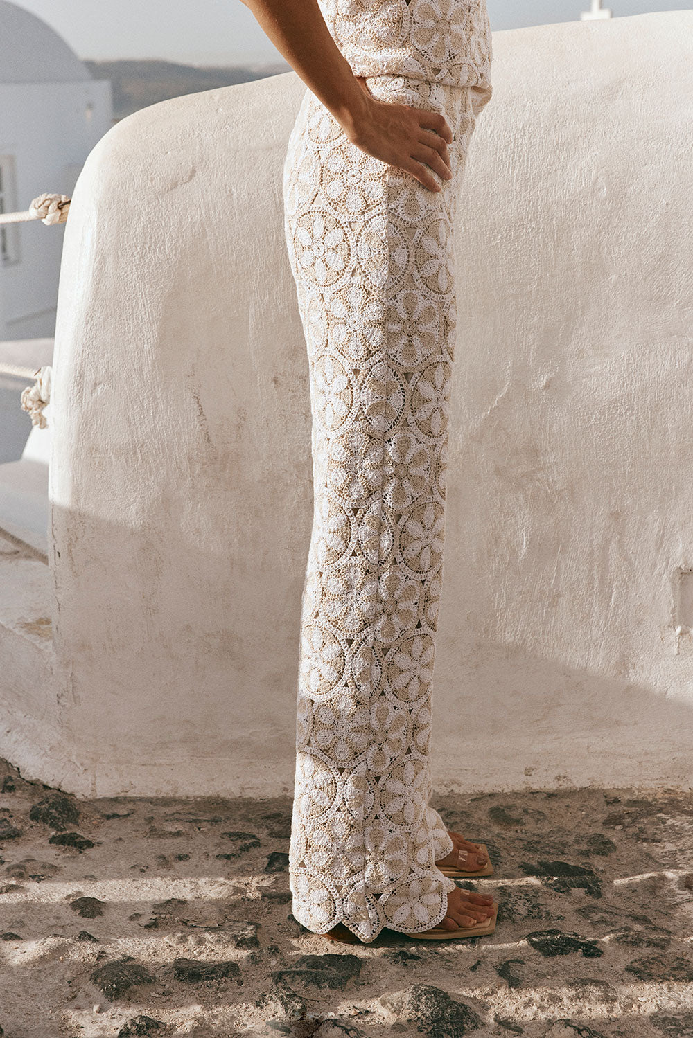Kalila Crochet Pants - Ivory White Beige – SABO