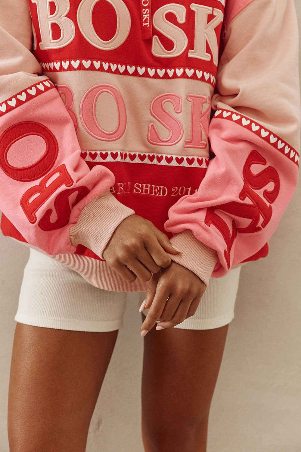 Pink Terry Oversized Vintage 1/4 Zipper Lovina Sweater – SABO