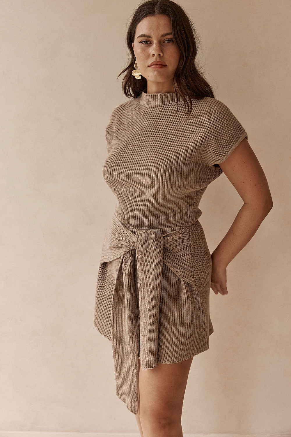 SAMPLE-Lovina Dress - Tan