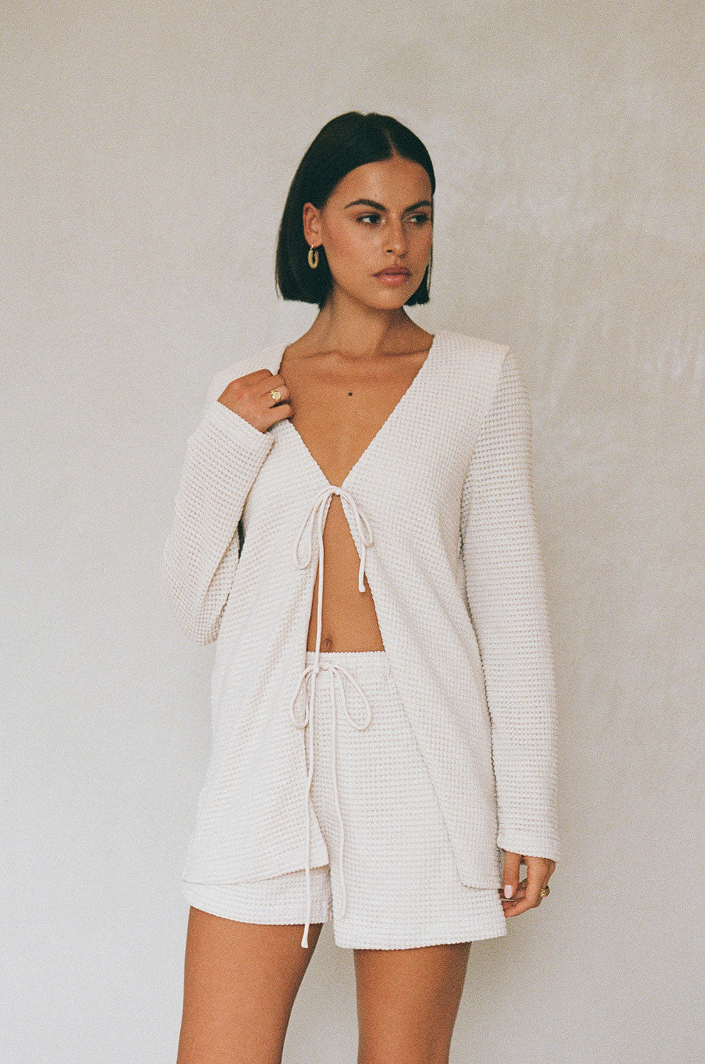 Emel Waffle Top - Beige – SABO