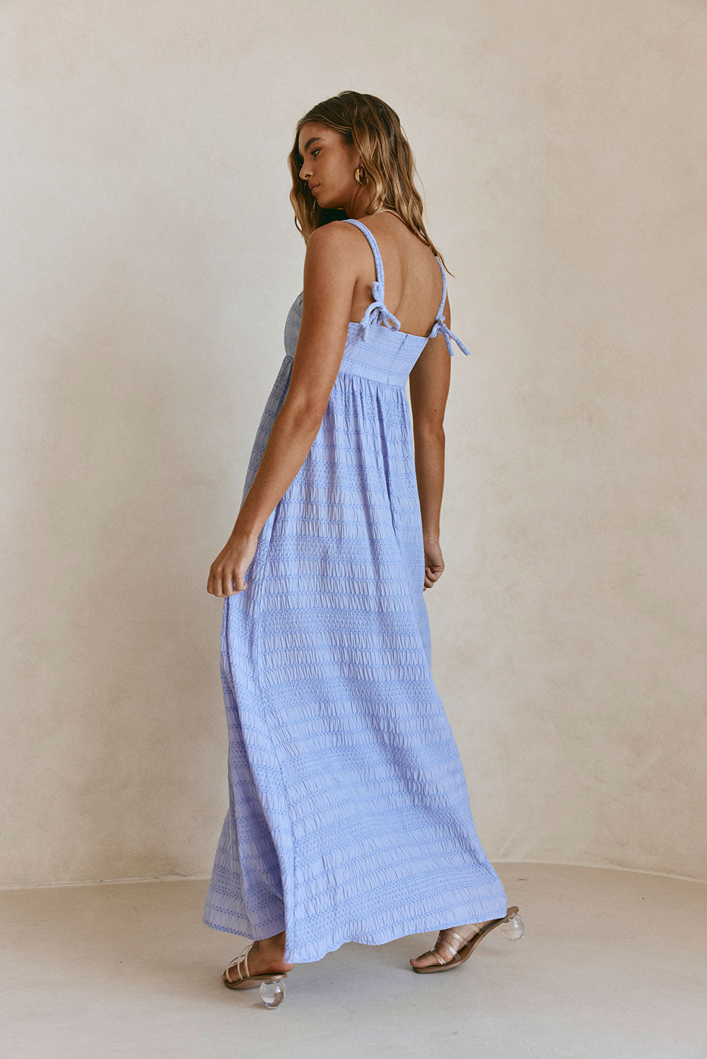 cataleya maxi dress Blue Strappy Gathered Empire Maxi Cataleya Dress XS