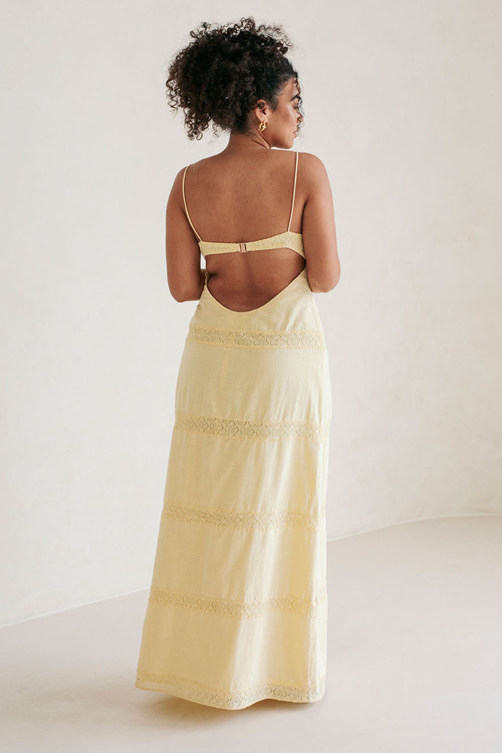 Yellow Cotton Strappy Maxi Vida Dress XXXL