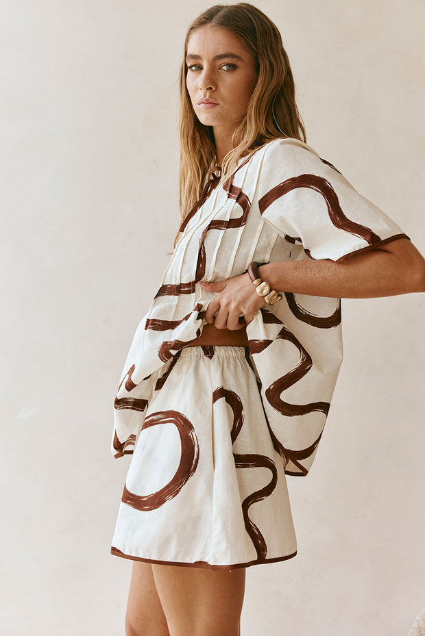 SAMPLE-Rayne Skirt - Marbled Mocha