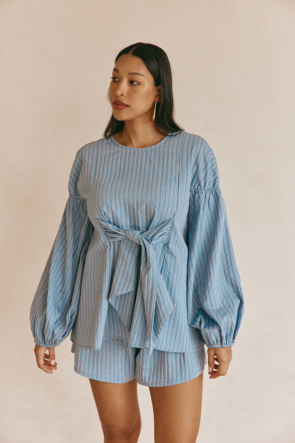 Hailey Top - Blue Stripe