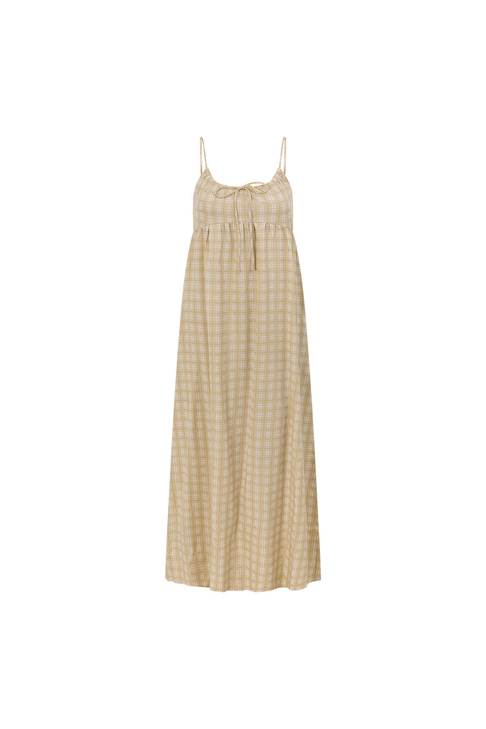 Khaki Gingham Strappy Maxi Lissa Dress – SABO