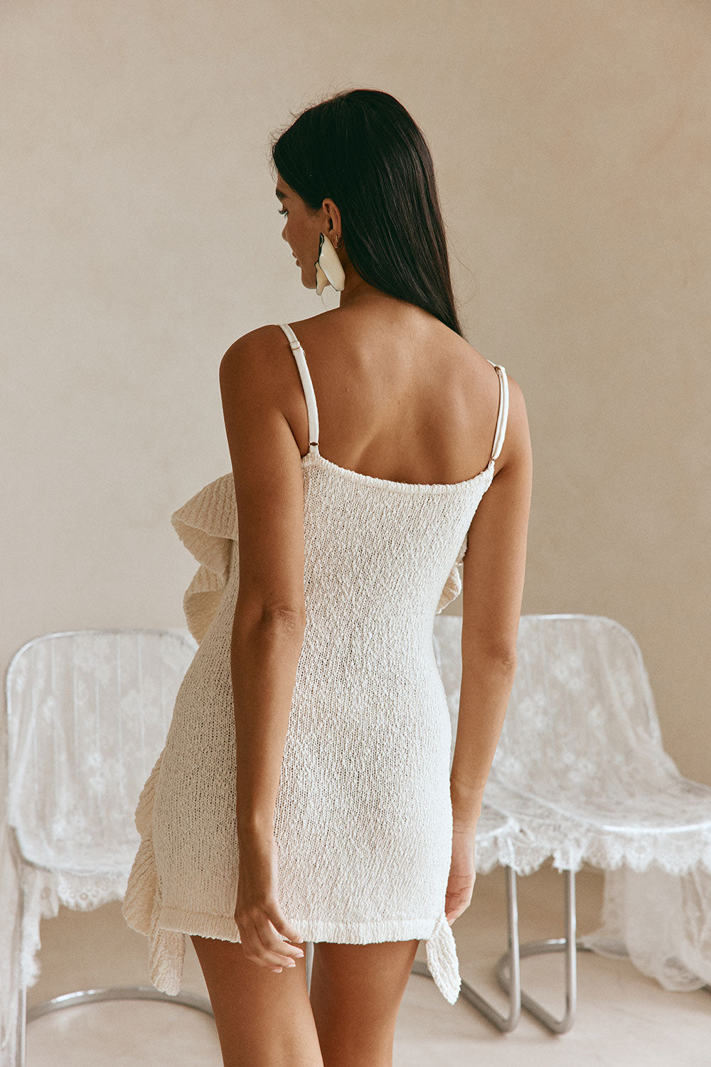 frida mini dress Off White Frill Mini Frida Dress M
