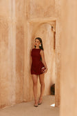 SAMPLE-Camellia Dress - Burgundy