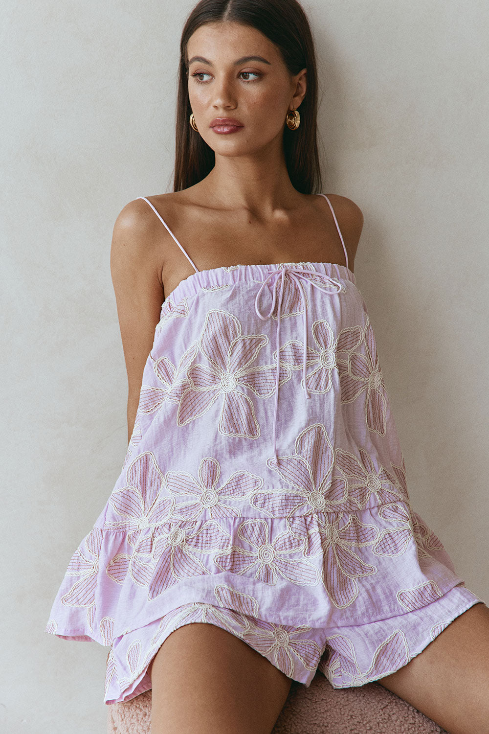 Bloom Pink Embroidered Babydoll Hazel Top – SABO
