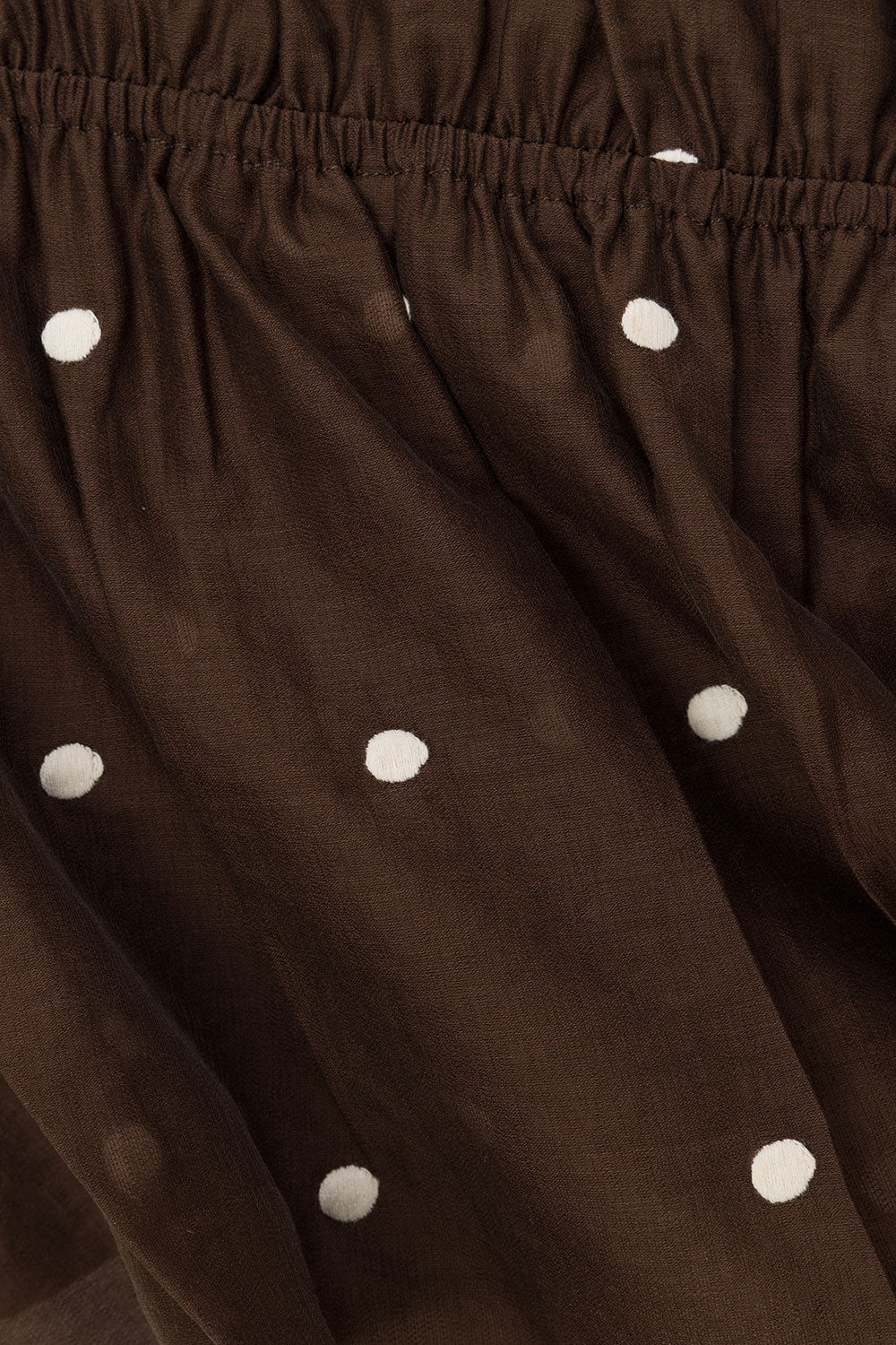 Chocolate Speck Polka Dot Gathered Mini Joslin Dress – SABO