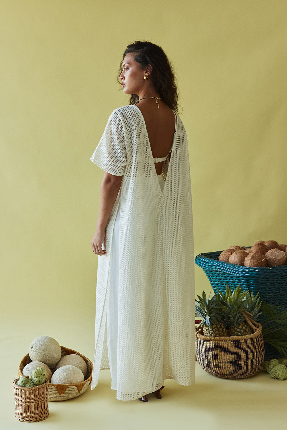 Cream Mesh Sheer Boxy Longline Akita Top – SABO